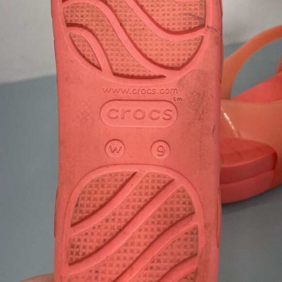 Crocs Splash Glossy Fisherman Sandals Strappy Platform Watermelon Pink Womens 9 - Picture 13 of 13